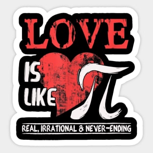 Love Is Like Pi  Pi Day Math Teacher Sticker